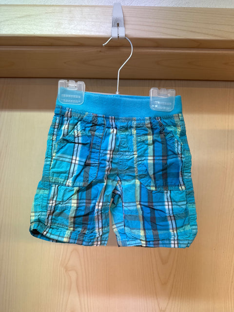 Gr.80 Topomini kurze Hose Hellblau kariert