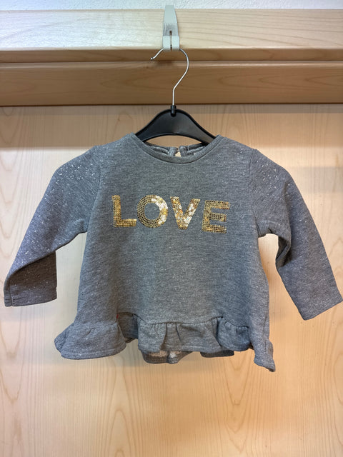 Gr.74 H&M Pullover grau m. goldener Schrift