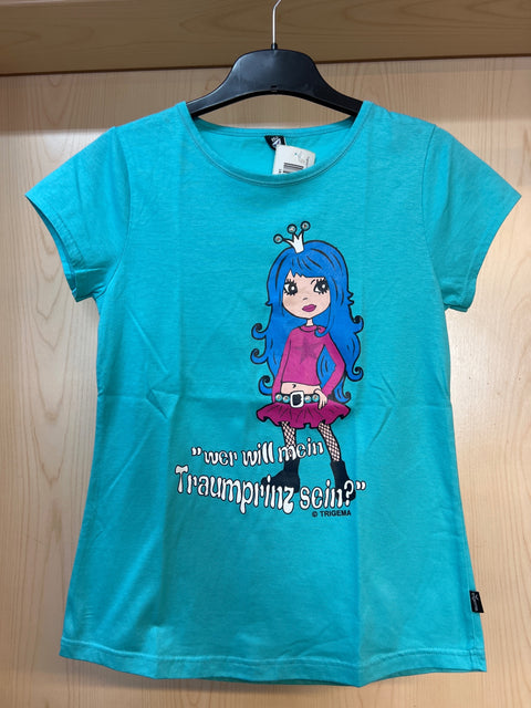 Trigema T-Shirt Hellblau m. Prinzessin Gr. 152