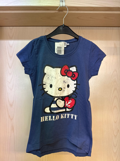 T-Shirt Dunkelblau m. Hello Kitty Gr. 122/128