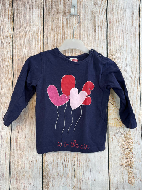 Name it Langarmshirt Dunkelblau m. Ballons Gr. 80