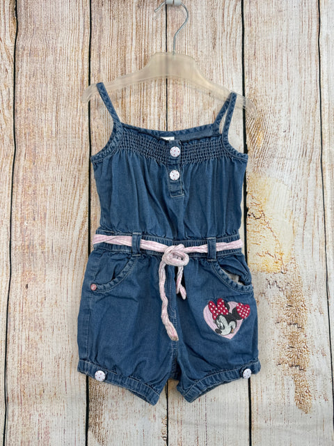 C&A kurzer Jumpsuit jeansblau m. Minnie vorn Gr. 74