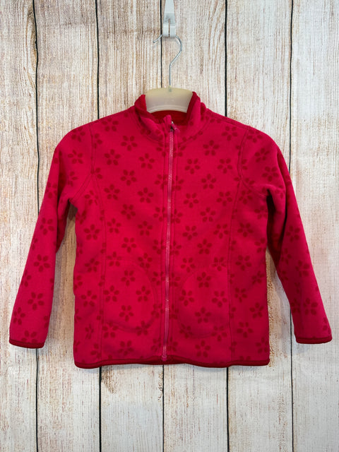 Tchibo Fleece Wende Jacke Rot m. Mustern Gr. 110