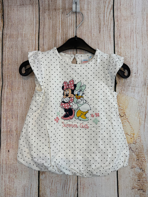 Disney Baby T-Shirt Weiß m. Punkten u. Minnie & Daisy Gr. 92