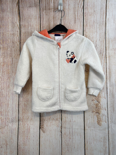 Kuscheljacke weiß m. Bär Gr. 92