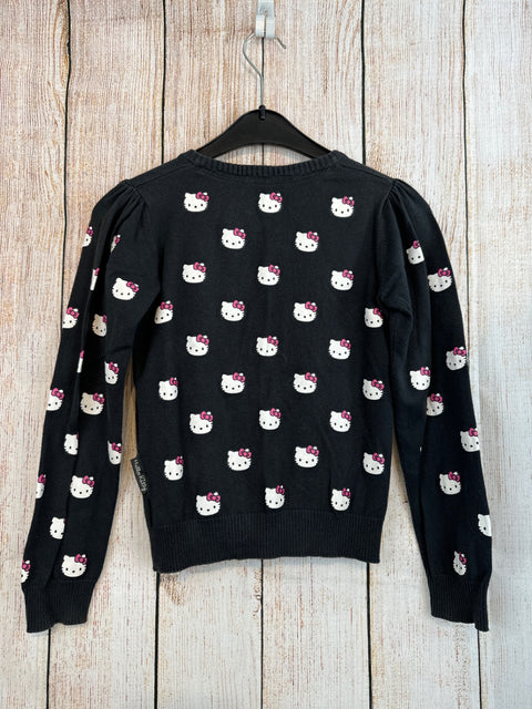 H&M Strickjacke anthrazit m. Hello Kittys Gr. 122/128