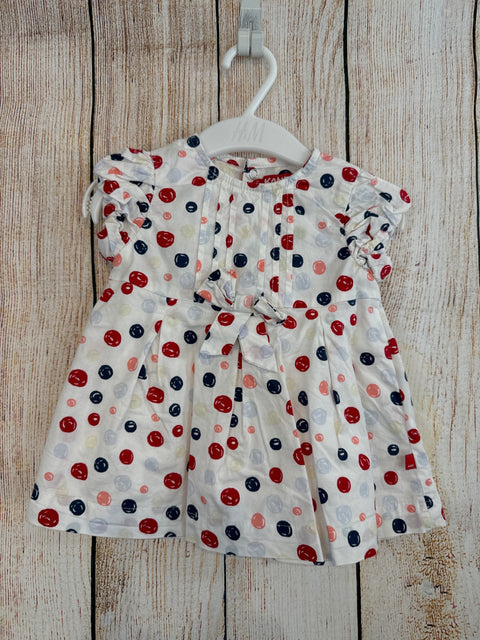 Kanz Sommerkleid weiß m. bunten Punkten Gr. 68