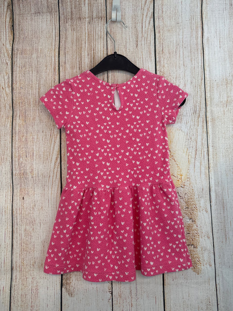 Prenatal Kurzarmkleid rosa m. kl. weißen Herzen Gr. 80/86