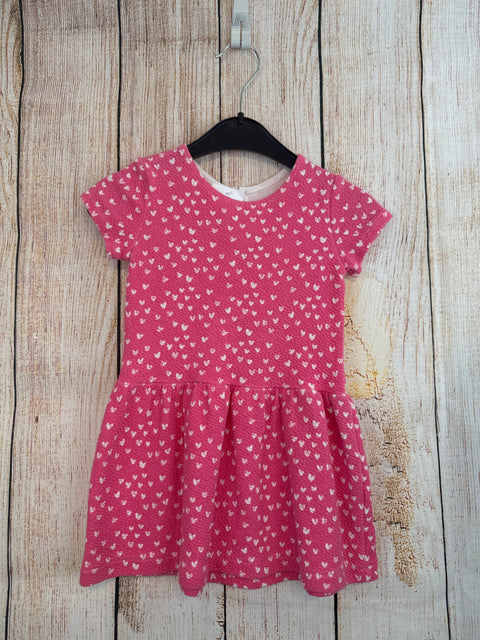 Prenatal Kurzarmkleid rosa m. kl. weißen Herzen Gr. 80/86