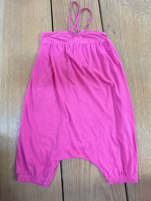 Zara einteiliger kurzer Schlafanzug pink m. Glitzersteinchen Gr. 104