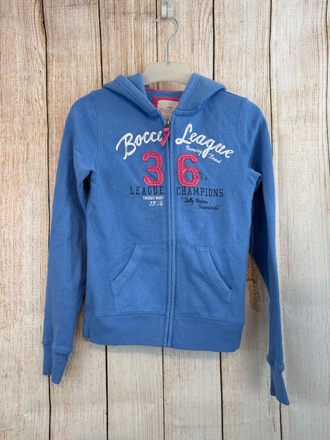 H&M Sweatjacke Hellblau m. Schrift und Zahl Gr. 140