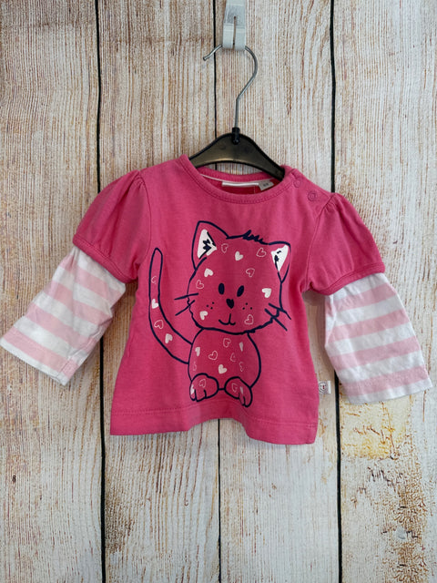 Liegelind Langarmshirt pink m. Katze Gr. 56