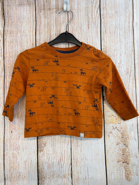 Liegelind Langarmshirt Orange m. kl. Tieren Gr. 74