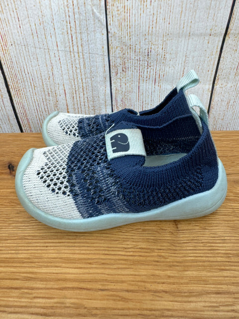 Elefanten Stoff Slipper dunkelblau/ weiß Gr. 20