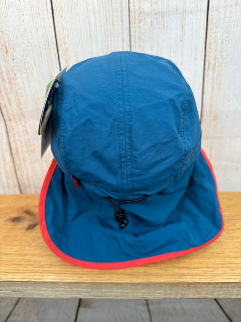 Trollkids Sommer Cap m. Nackenschutz petrol/ rot Gr. 48-52cm