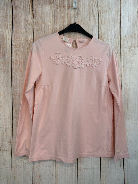 Zara Langarmshirt Rosa m. Blüten vorn Gr. 164