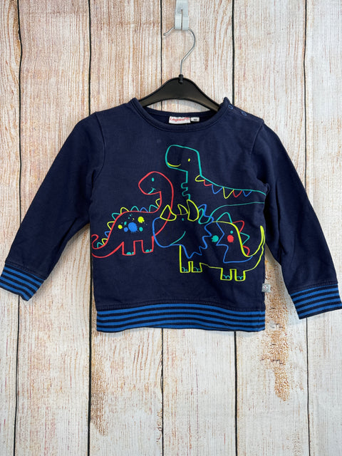 Liegelind Pullover Dunkelblau m. bunten Dinos Gr. 92