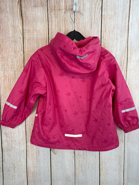 Pocopiano gefütterte Regenjacke Pink m. Sternen Gr. 98/104