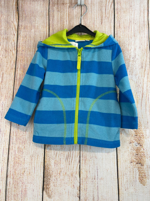 Liegelind Fleece Jacke blau/ hellblau geringelt Gr. 80