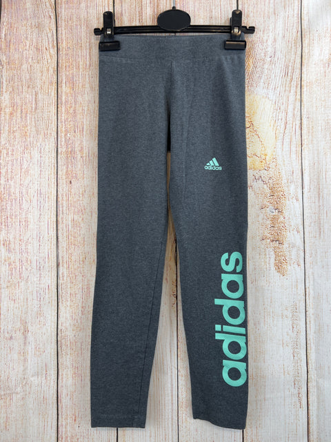 Adidas Sport Leggings Grau m. Schrift am Bein Gr. 134/140