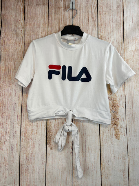 Fila bauchfeies T-Shirt Weiß m. Logo Gr. M