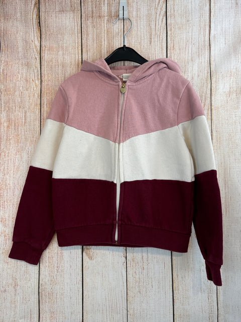 H&M Sweatjacke weinrot/ weiß/ rosa Gr. 122/128