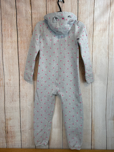 Topolino Onesie Grau m. rosa Punkten Gr. 122/128