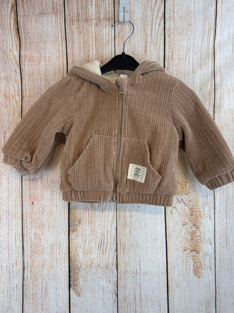 gefütterte Cordjacke m. Kapuze Gr. 68/74