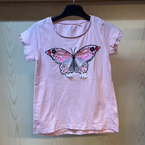 Mädchen T-Shirt von Topolino Größe 116 rosa mit Schmetterling