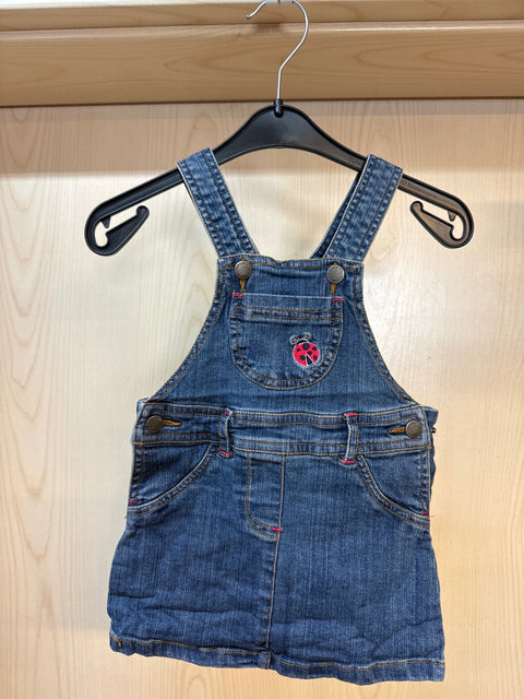 Topolino Jeanskleid 86 jeansblau m. kl. Marienkäfer am Latz