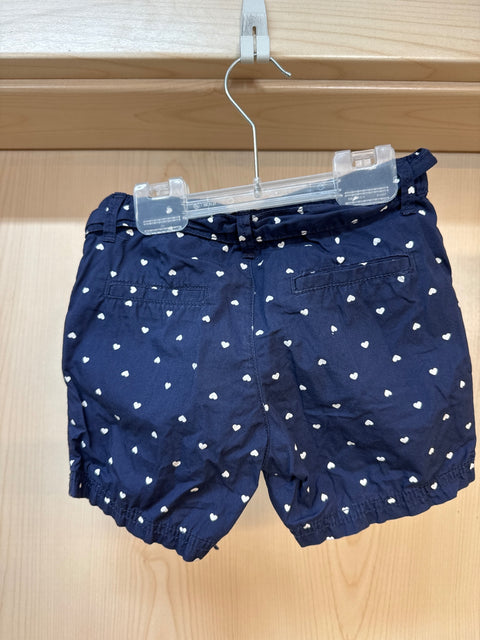 H&M kurze Hosen Mädchen 104 Dunkelblau mit kleinen weißen Herzen