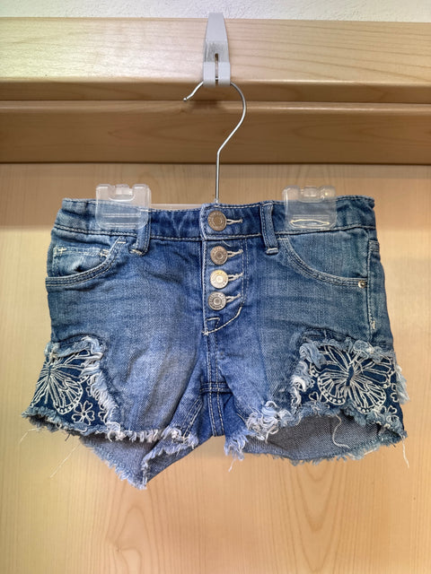 H&M kurze Hosen Mädchen 104 jeansblau m. Stickerei