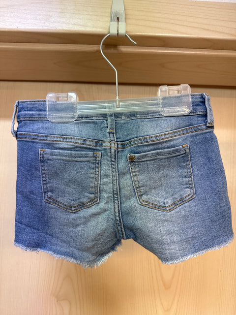 H&M kurze Hosen Mädchen 104 jeansblau m. bunten Blumen